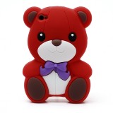 Силиконовый Чехол Teddy Bear 3D Для Iphone 4/4s (красный)